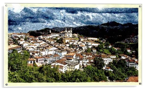 Ouro Preto, World Heritage City Acrylic by Steve Painter