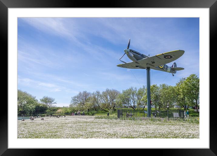 Spitfire at Fairhaven Lake Framed Mounted Print by Jason Wells