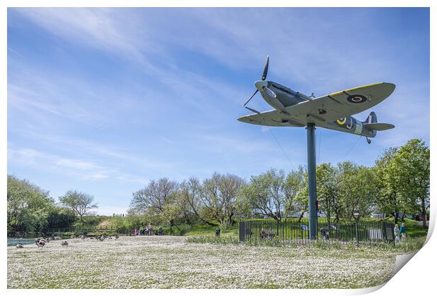 Spitfire at Fairhaven Lake Print by Jason Wells