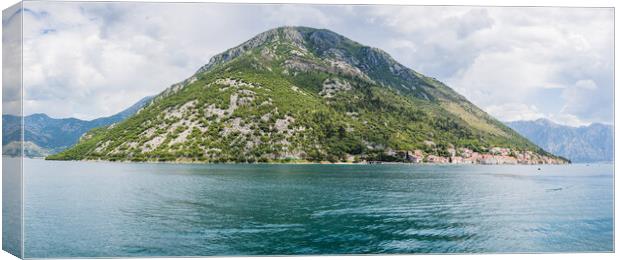 Perast at the foot of a mountain Canvas Print by Jason Wells