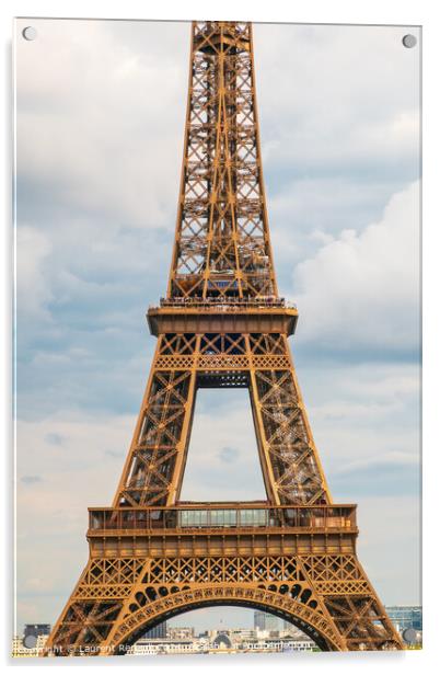 The Eiffel tower seen from Trocadero in Paris, vertical photogra Acrylic by Laurent Renault