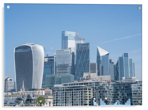 London Skyline  Acrylic by Benjamin Brewty