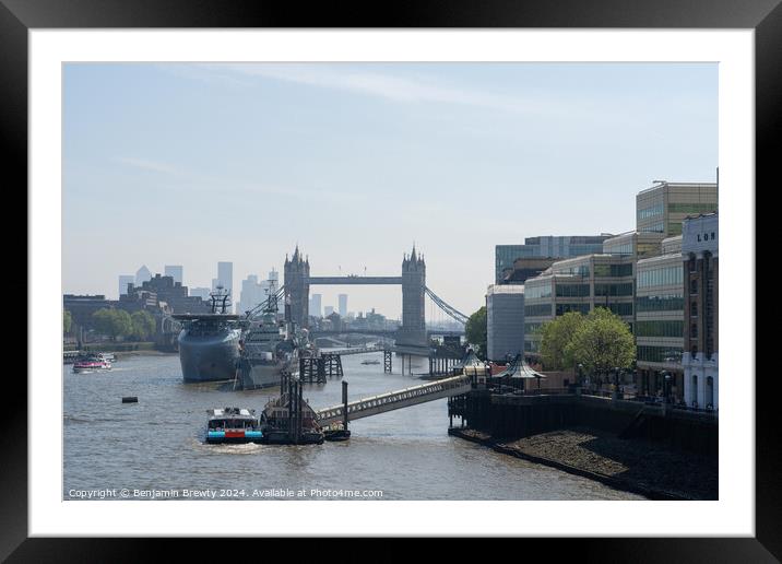London Bridge View Framed Mounted Print by Benjamin Brewty