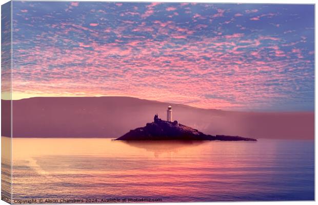 Godrevy lighthouse Canvas Print by Alison Chambers