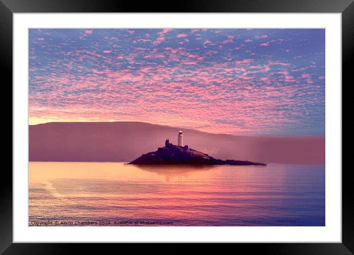 Godrevy lighthouse Framed Mounted Print by Alison Chambers