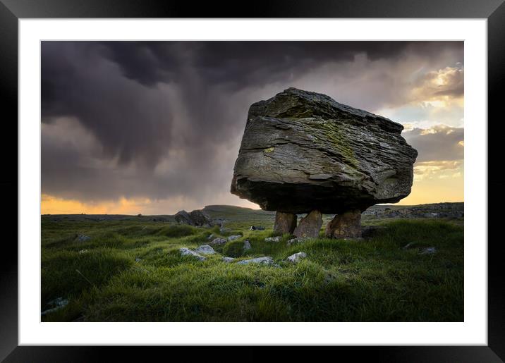 Norber erratics  Yorkshire dales 1086 Framed Mounted Print by PHILIP CHALK