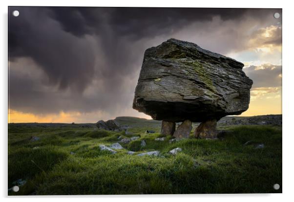 Norber erratics  Yorkshire dales 1086 Acrylic by PHILIP CHALK