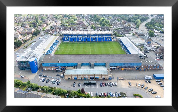 The Posh Peterborough United FC Framed Mounted Print by Apollo Aerial Photography