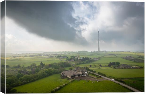 Emley Moor TV Mast Canvas Print by Apollo Aerial Photography