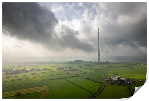 Emley Moor TV Mast Print by Apollo Aerial Photography