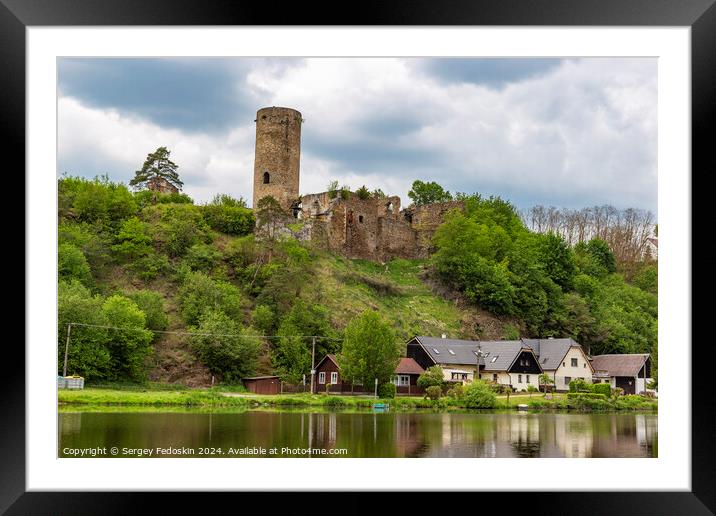 Ruins of Dobronice castle in Czech Republic. Framed Mounted Print by Sergey Fedoskin