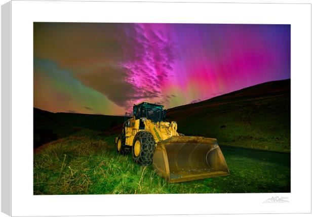 The big shovel and aurora  Canvas Print by JC studios LRPS ARPS