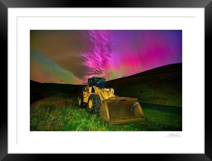 The big shovel and aurora  Framed Mounted Print by JC studios LRPS ARPS