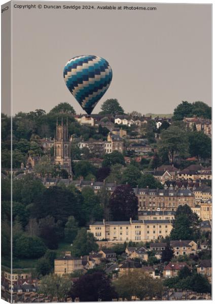 Hot Air balloon over Bath Canvas Print by Duncan Savidge