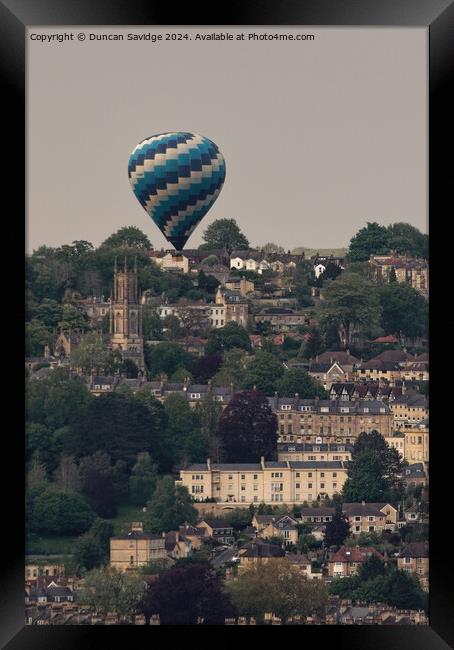 Hot Air balloon over Bath Framed Print by Duncan Savidge