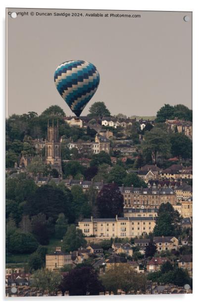 Hot Air balloon over Bath Acrylic by Duncan Savidge