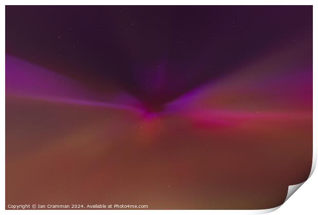 Northern Lights (Aurora Borealis) skywards Print by Ian Cramman