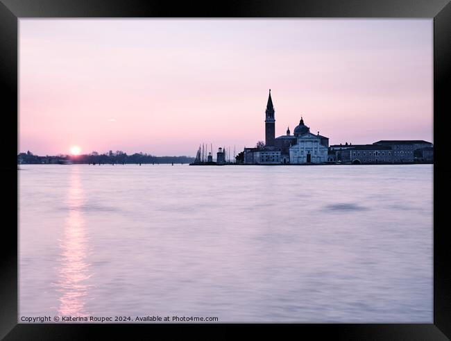 Sunrise at San Giorgio Maggiore Framed Print by Katerina Roupec