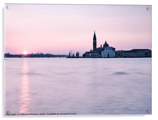 Sunrise at San Giorgio Maggiore Acrylic by Katerina Roupec