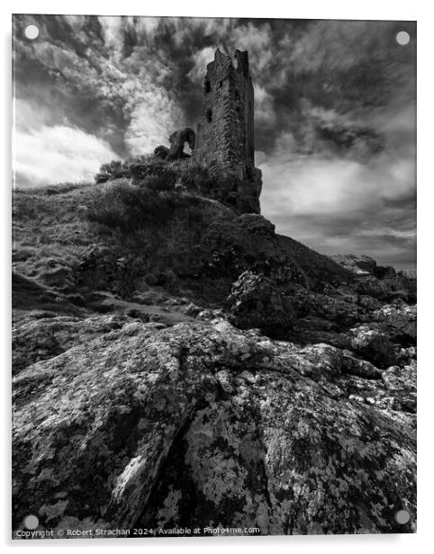 Dunure Castle Acrylic by Robert Strachan