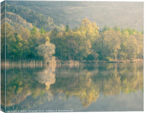 Loch Trool reflections Canvas Print by Robert Strachan