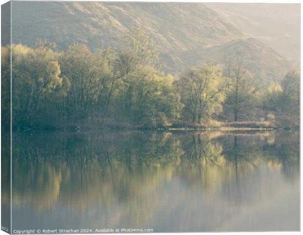 Loch Trool reflections Canvas Print by Robert Strachan
