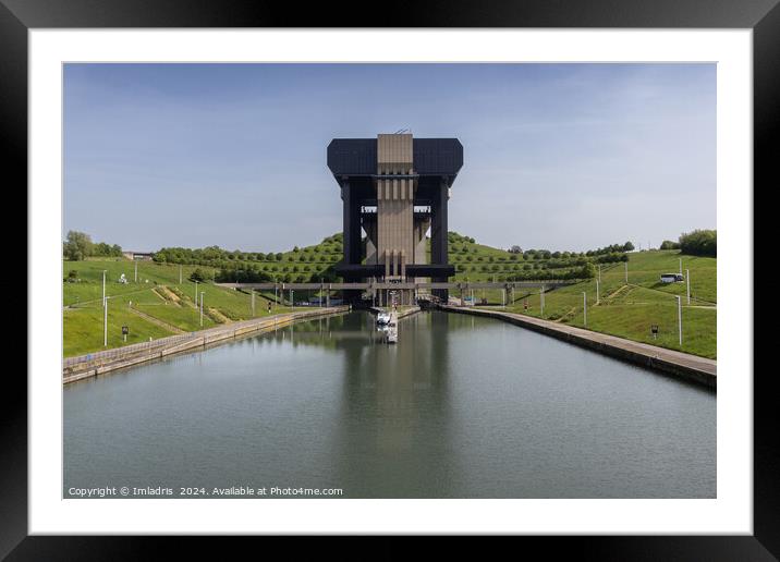 Canal du Centre and Boat Lift, Belgium Framed Mounted Print by Imladris 