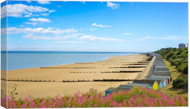 Beautiful Frinton beach on a summers day Canvas Print by Paula Tracy