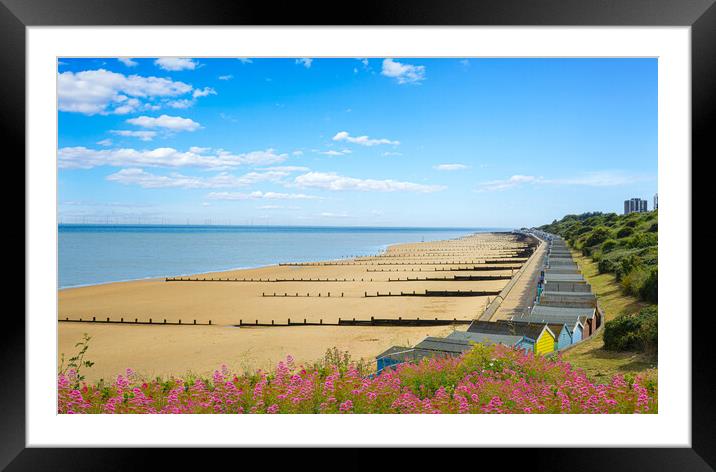 Beautiful Frinton beach on a summers day Framed Mounted Print by Paula Tracy