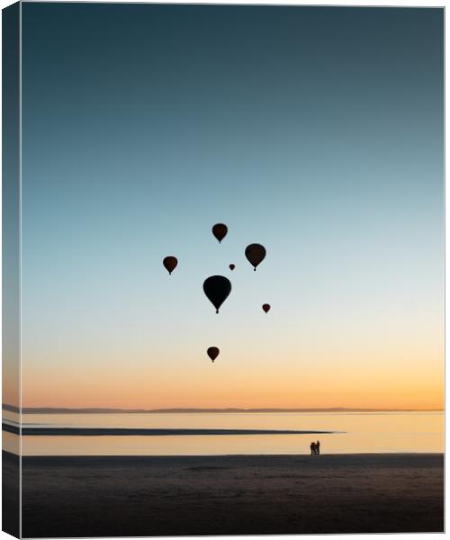 Balloons at Sunset Canvas Print by Mark Jones