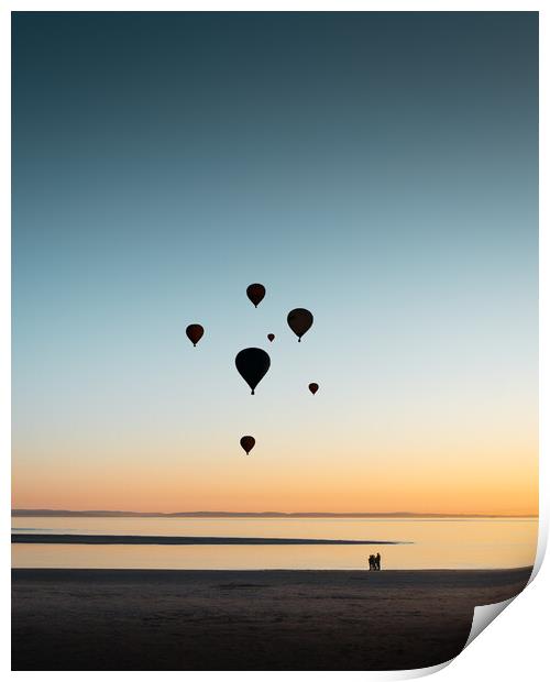 Balloons at Sunset Print by Mark Jones