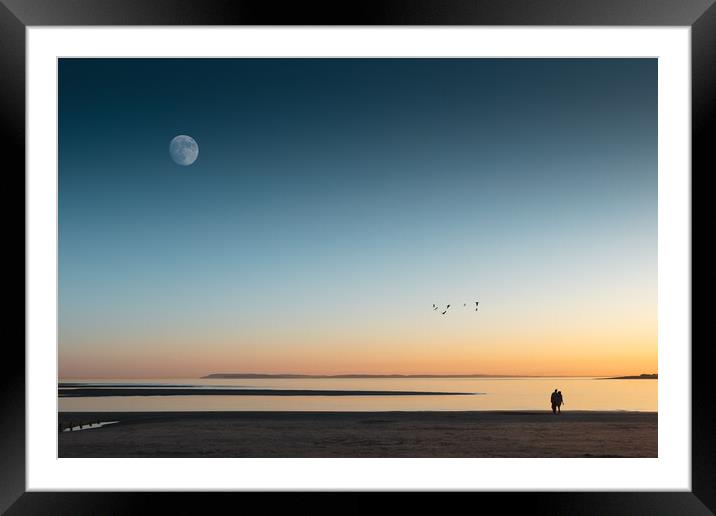 Sunset Stroll Framed Mounted Print by Mark Jones