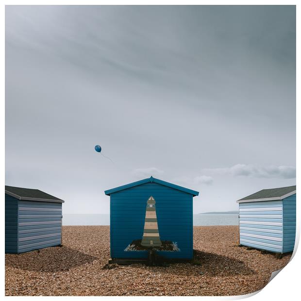 Beach Huts 1 Print by Mark Jones