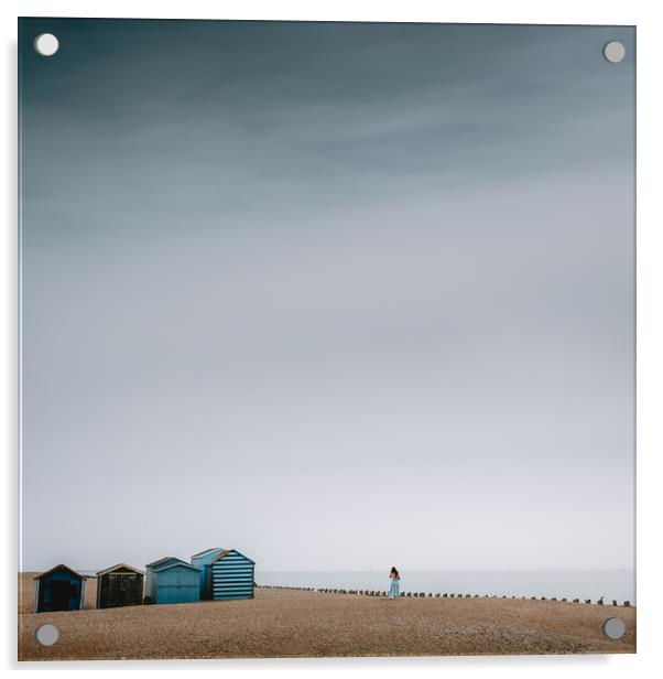 Beach Huts III Acrylic by Mark Jones