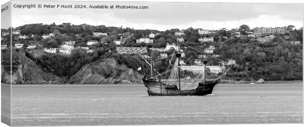 The Nao Victoria in Torbay Devon Canvas Print by Peter F Hunt