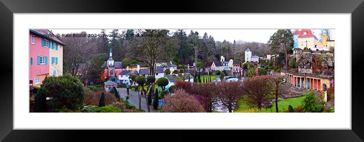 Portmeirion village panorama Framed Mounted Print by Paul Boizot