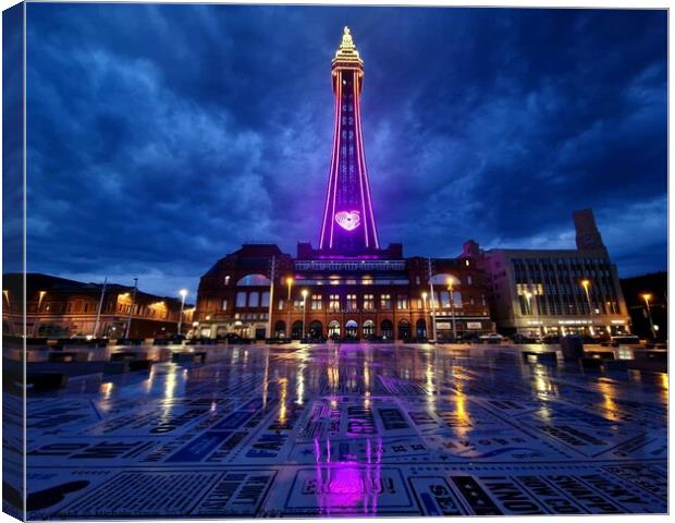 Blackpool Tower Headland Reflections Canvas Print by Michele Davis