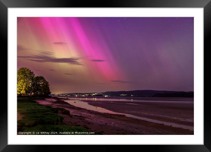 Northern Lights, Arnside Framed Mounted Print by Liz Withey