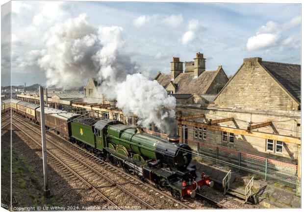 5043 Earl of Mount Edgcumbe at Carnforth Canvas Print by Liz Withey