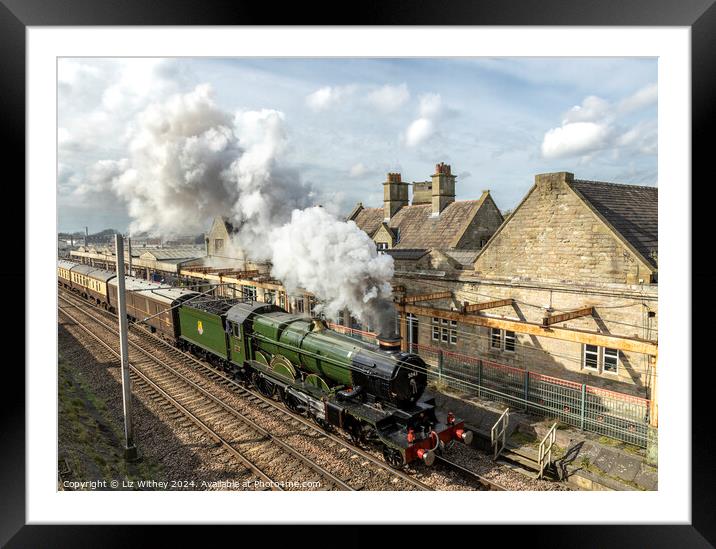 5043 Earl of Mount Edgcumbe at Carnforth Framed Mounted Print by Liz Withey