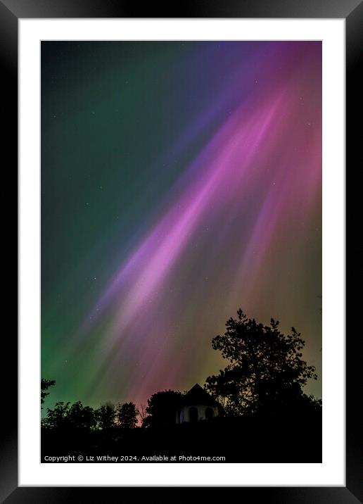 Northern Lights Framed Mounted Print by Liz Withey