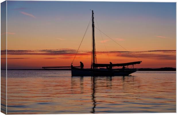 Anchoring off Scolt Head Island at sunset Canvas Print by Gary Pearson
