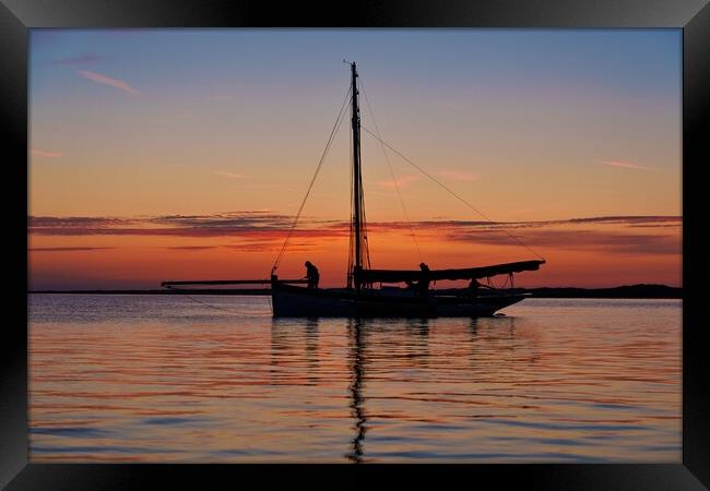 Anchoring off Scolt Head Island at sunset Framed Print by Gary Pearson