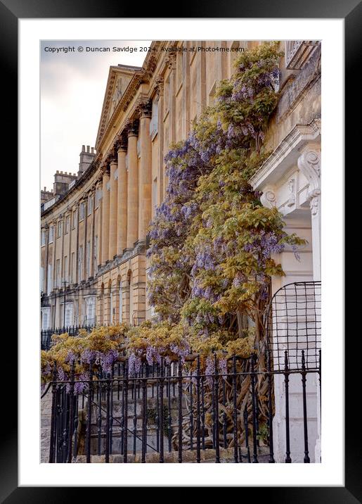 Wisteria in HDR at Lansdown Crescent, Bath Framed Mounted Print by Duncan Savidge