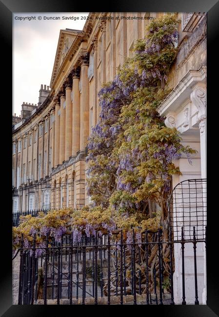Wisteria in HDR at Lansdown Crescent, Bath Framed Print by Duncan Savidge