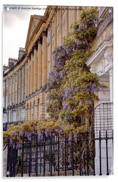 Wisteria in HDR at Lansdown Crescent, Bath Acrylic by Duncan Savidge