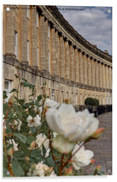 A spring Rose at the Royal Crescent  Acrylic by Duncan Savidge