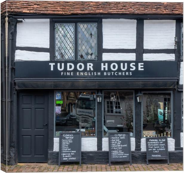 Tudor House, fine english butchers, West Wycombe Canvas Print by Kevin Hellon
