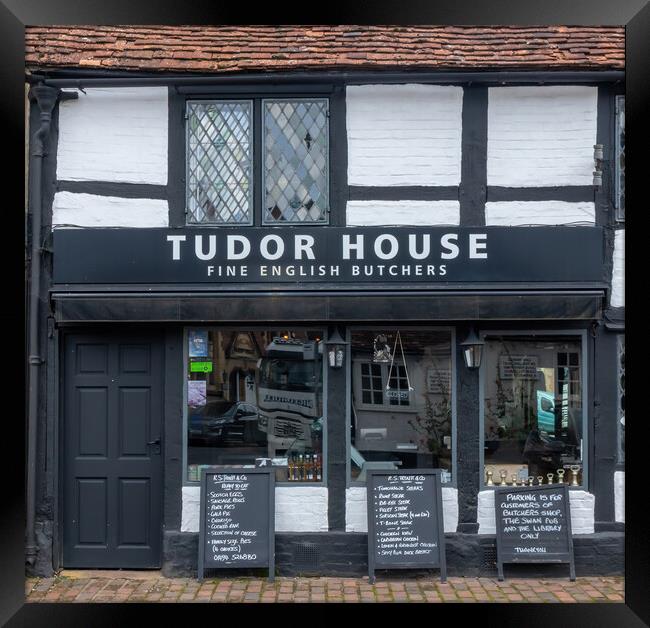 Tudor House, fine english butchers, West Wycombe Framed Print by Kevin Hellon