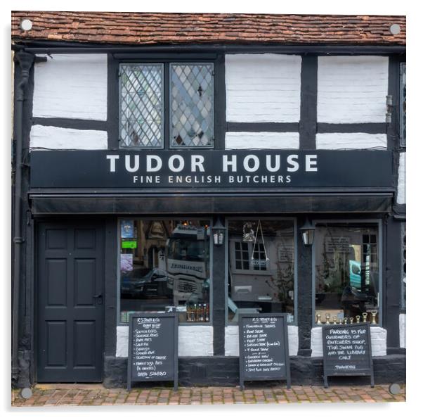 Tudor House, fine english butchers, West Wycombe Acrylic by Kevin Hellon
